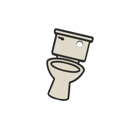 Móc khóa WC đa sắc màu với lỗ 3mm