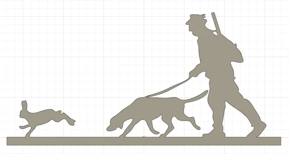 Nghệ thuật tường thợ săn thỏ và chó săn - Image 1