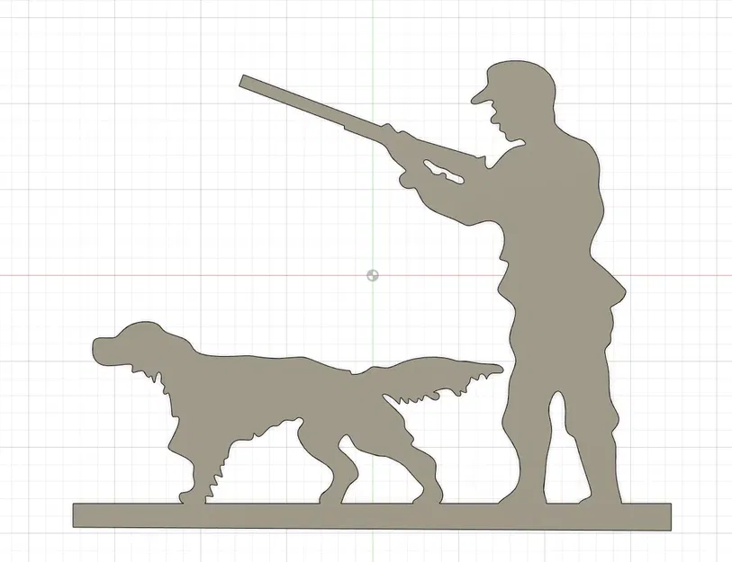 Nhân vật thợ săn với chó và súng trường - Image 1