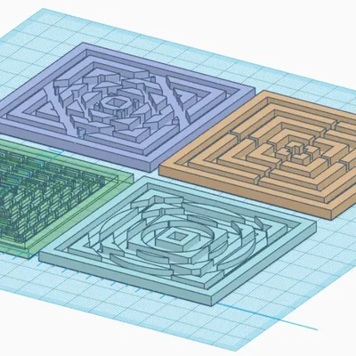 Bộ 4 lót ly có họa tiết đơn giản