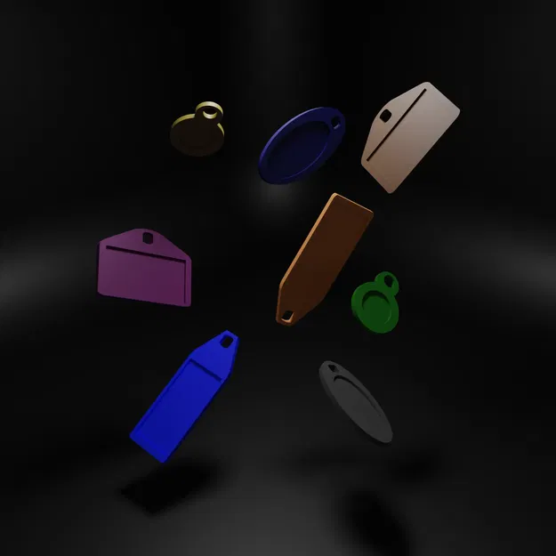 Thẻ chìa khóa hình dạng khác nhau được tạo ra từ Blender - Image 1