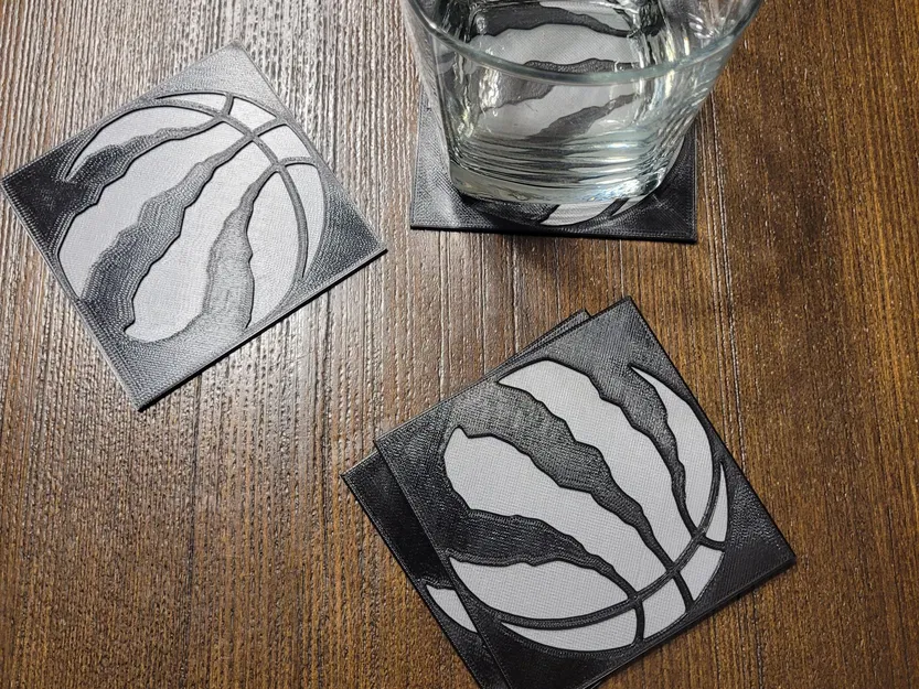 Đế lót ly hình Raptors phong cách thấp 3D - Image 1