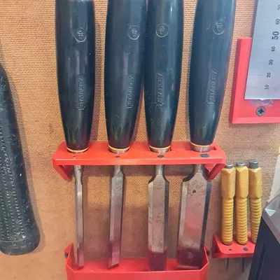 Giá đỡ chisel treo tường cho 4 chisel với nhãn hiệu