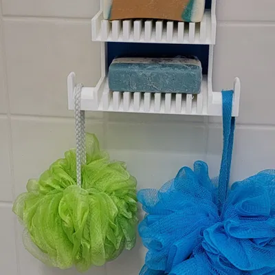 Giá đỡ xà phòng 4 tầng với móc treo tiện lợi