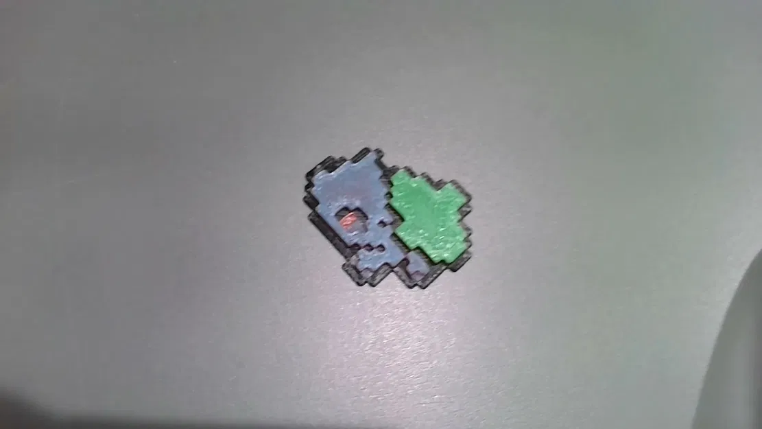 Nghệ thuật pixel Bulbasaur hai mặt dễ in ấn - Image 1