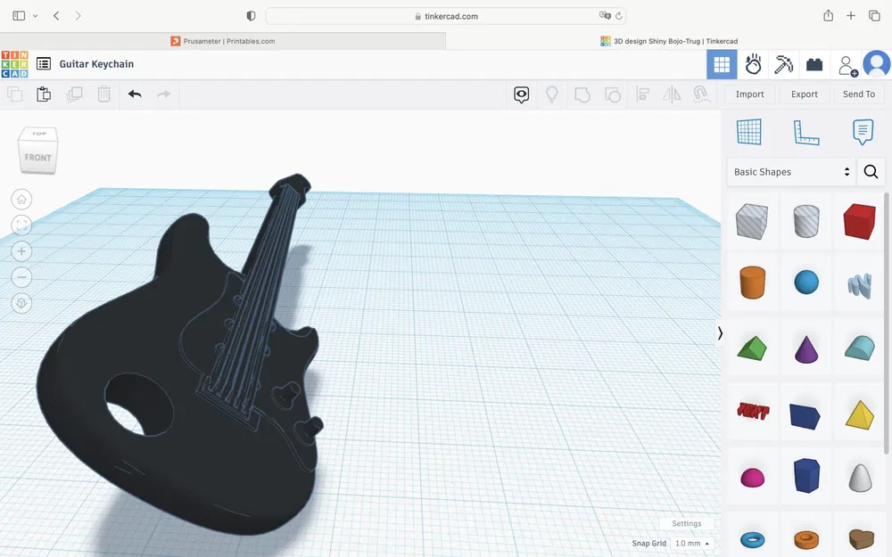 Móc khóa hình cây đàn guitar thiết kế từ tinkercad - Image 2