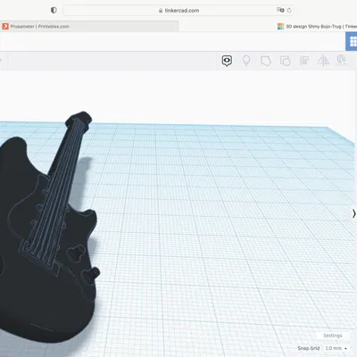 Móc khóa hình cây đàn guitar thiết kế từ tinkercad