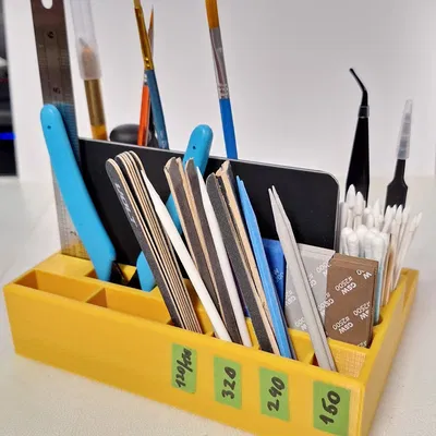 Bộ dụng cụ làm việc cho mô hình nhựa: cắt, dán, chà nhám, d...