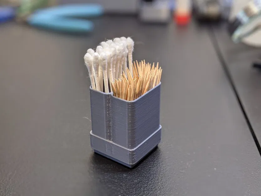 Giá đỡ Q-Tip và tăm tre hai ngăn Gridfinity - Image 1