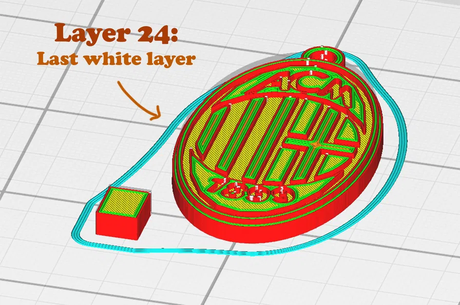 Móc khóa AC Milan in 3D với màu sắc đen, trắng và đỏ - Image 4