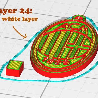 Móc khóa AC Milan in 3D với màu sắc đen, trắng và đỏ