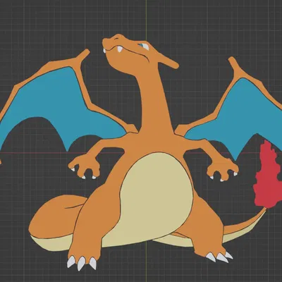 Nhân vật Charizard 2D phong cách MMU