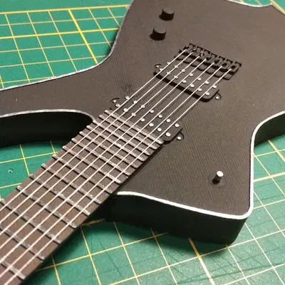 Mô hình guitar mini Ibanez Iceman 7 dây 35 cm