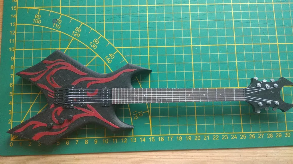 Mô hình guitar mini Bc Rich Warlock phong cách địa ngục - Image 1