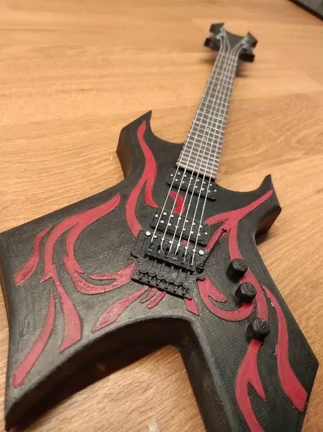 Mô hình guitar mini Bc Rich Warlock phong cách địa ngục - Image 8