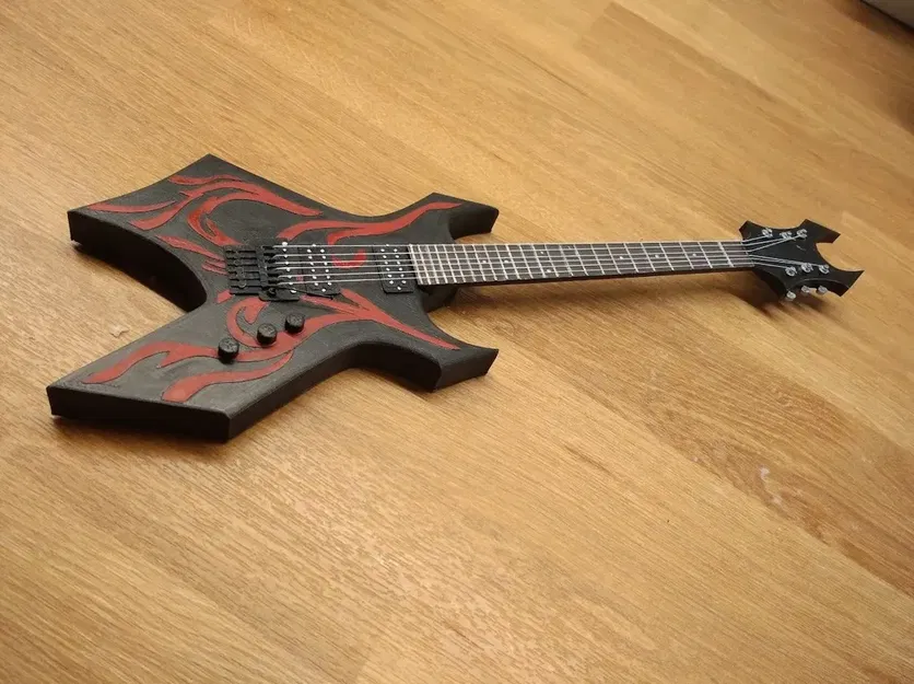 Mô hình guitar mini Bc Rich Warlock phong cách địa ngục - Image 9