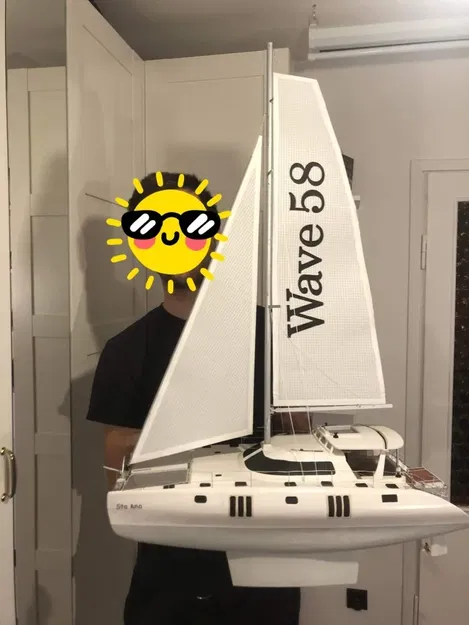Mô hình thuyền buồm điều khiển từ xa catamaran Wave 58 "Sta Ana - Image 7