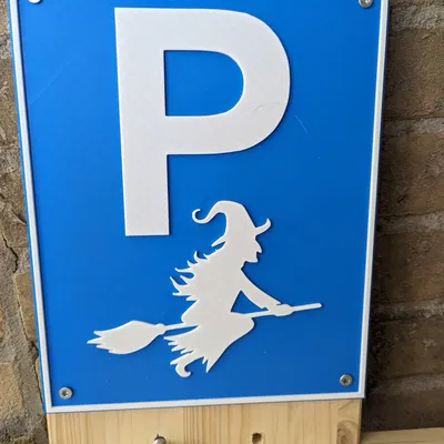 Biển báo đỗ xe cho phù thủy trong dịp Halloween