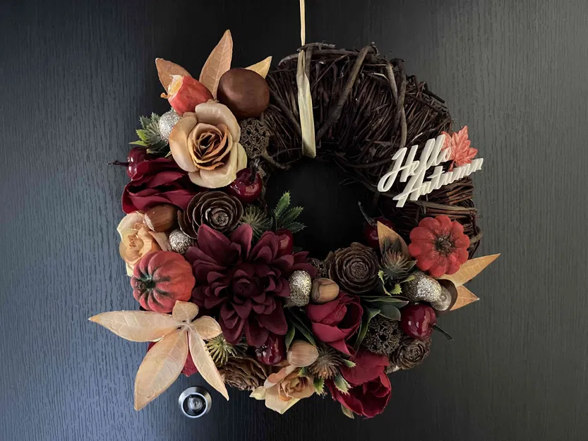 Văn bản trang trí "Xin chào Mùa thu" với lá cây - Image 4