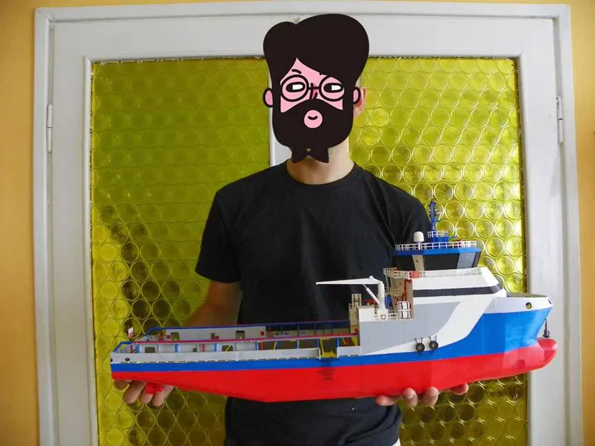 Mô hình tàu PSV Offshore Vessel tỉ lệ 1:100 - Image 2