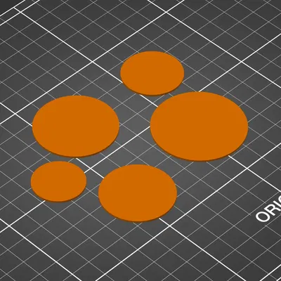 Các hình tròn phẳng kích thước 20-40mm cho in 3D