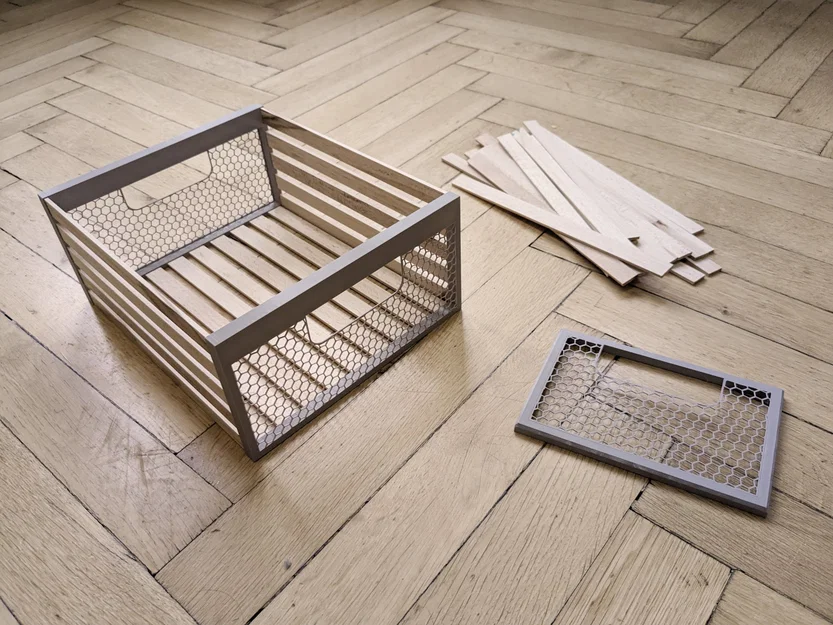 Giỏ gỗ dễ làm từ thanh gỗ với tay cầm - Image 1