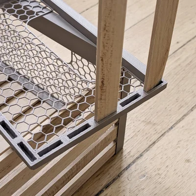 Giỏ gỗ dễ làm từ thanh gỗ với tay cầm