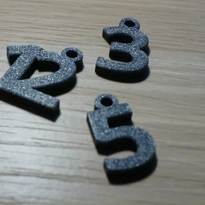 Móc khóa số từ 1-30, dày 4mm