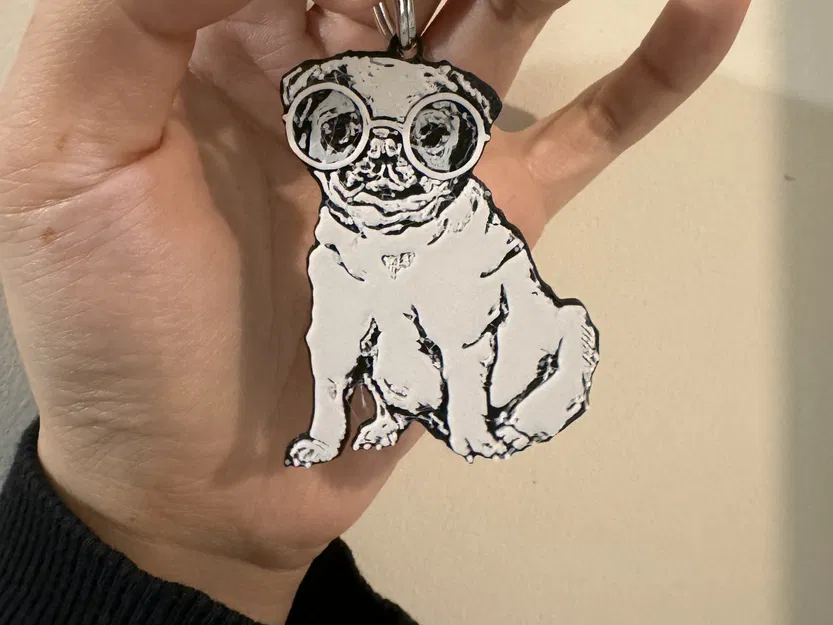 Móc khóa hình chó Pug dành cho người yêu thú cưng - Image 2