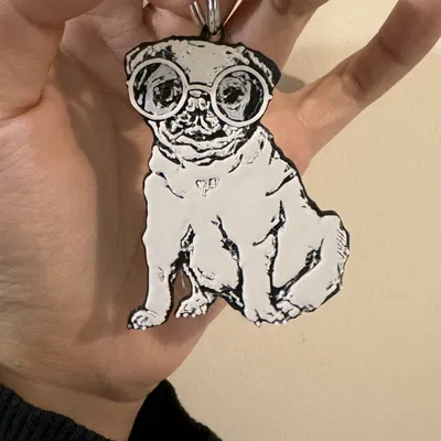 Móc khóa hình chó Pug dành cho người yêu thú cưng