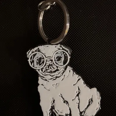 Móc khóa hình chó Pug dành cho người yêu thú cưng