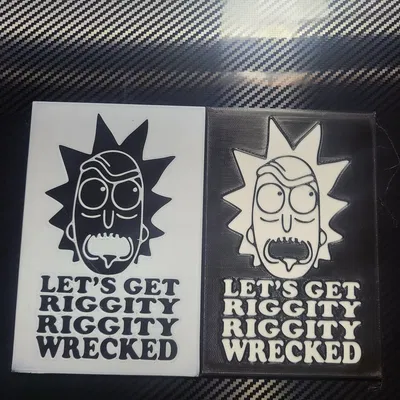 Logo "Lets get riggity riggity wrecked" với Rick Sanchez