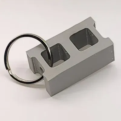 Móc khóa hình khối bê tông phong cách trạm xăng