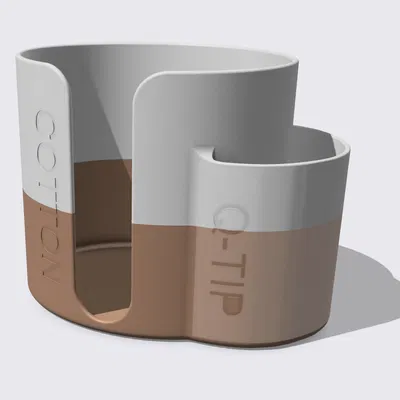 Giá đỡ bông và tăm bông hình oval cho phòng tắm