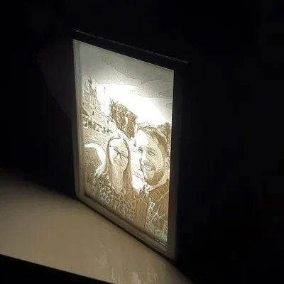 Khung đèn ngủ lithophane với đèn LED thay đổi được