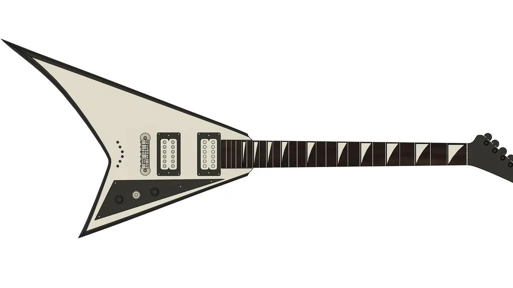 Guitar mini Jackson RR màu trắng và đen dài 35cm - Image 2