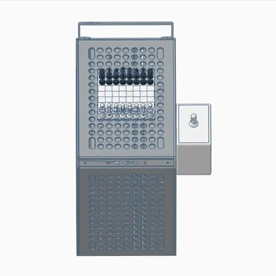 Bộ cờ vua trên máy tính với hộp và nhân vật