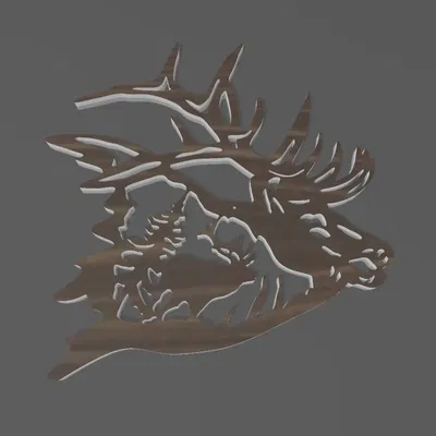 Trang trí tường hình đầu hươu Hirsch