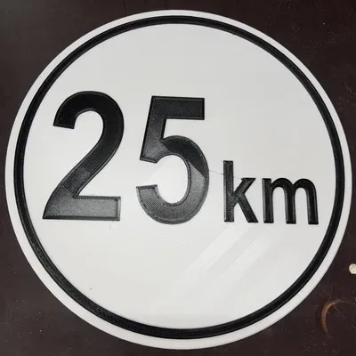 Biển báo km tự in cho xe kéo Schild 25km