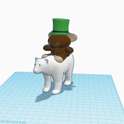 Gấu Bắc Cực ôm gấu bông dễ thương