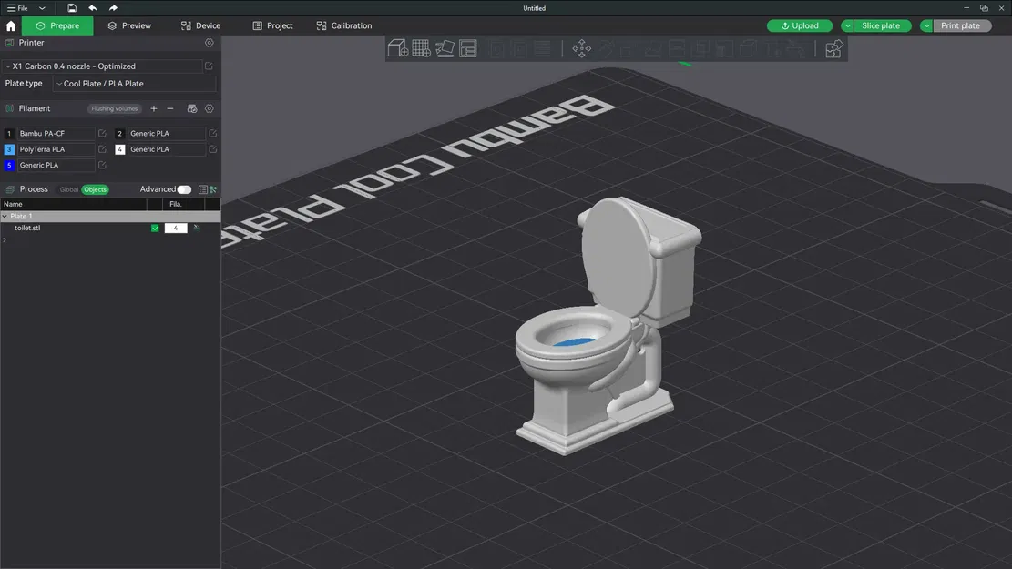 Bồn cầu đầy nước trong mô hình 3D thực tế - Image 1