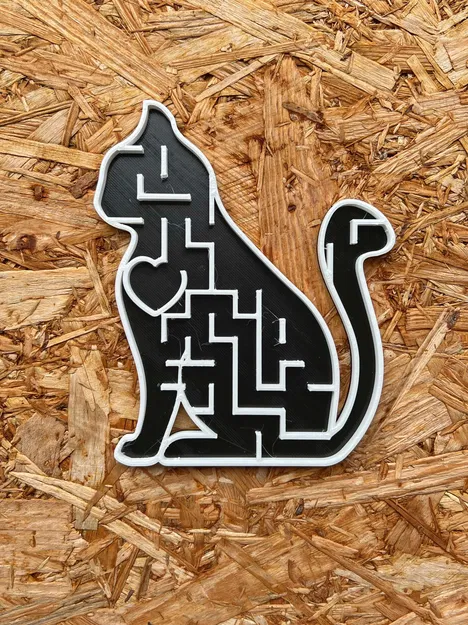 Mê cung trái tim mèo dễ thương bằng đá marbles - Image 2