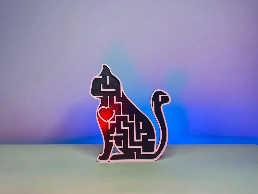 Mê cung trái tim mèo dễ thương bằng đá marbles - Image 3