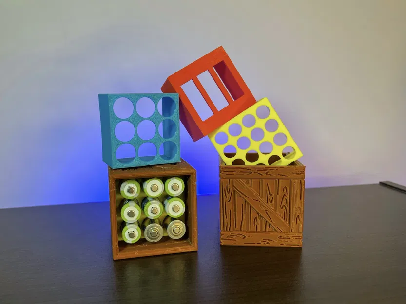 Giá đỡ pin trong thùng gỗ tổ chức đồ vật - Image 2