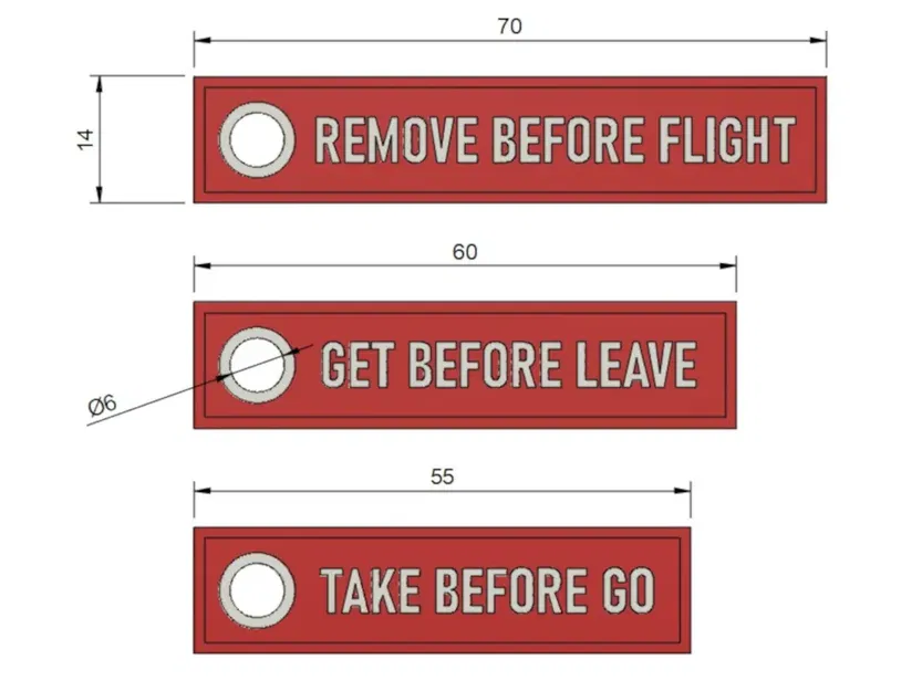 Móc khóa nhắc nhở 'Gỡ trước khi bay - Image 3
