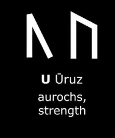 Mặt dây chuyền Rune Viking hai mặt - U – Uruz - Image 2