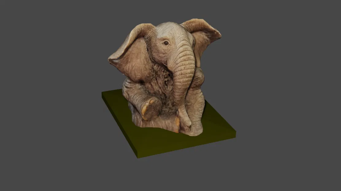 Mô hình voi dễ thương ngồi yên từ bản quét 3D - Image 1