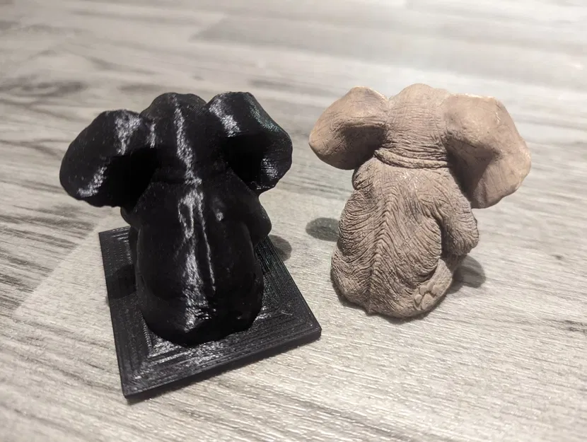 Mô hình voi dễ thương ngồi yên từ bản quét 3D - Image 3