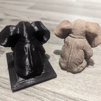 Mô hình voi dễ thương ngồi yên từ bản quét 3D