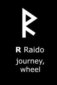 Mặt dây chuyền Rune Viking hai mặt - Raido - Image 2